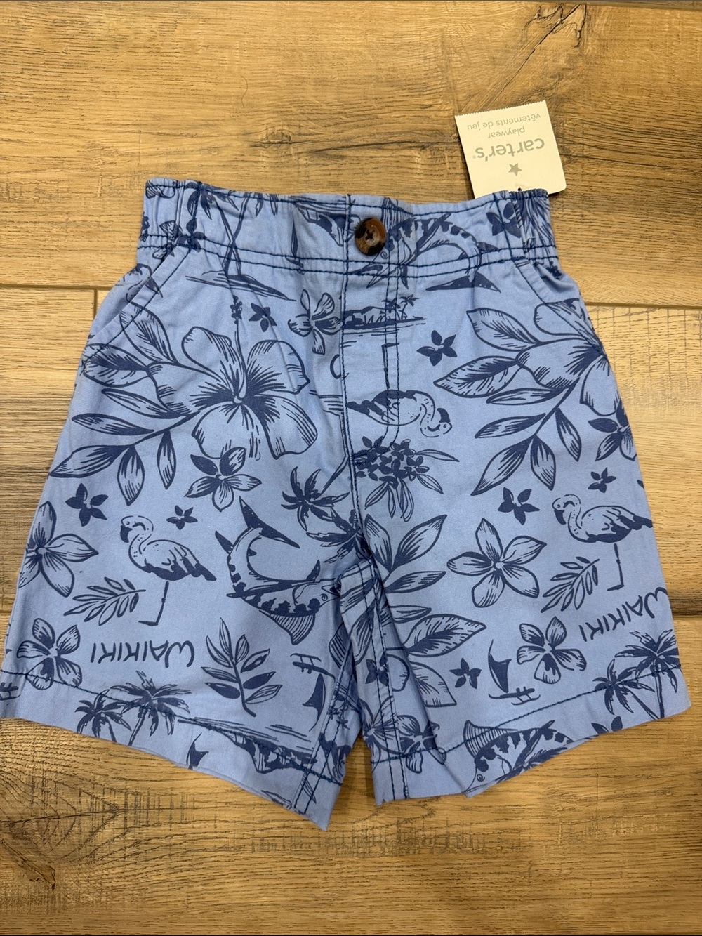 Carter's Light Blue Tropical Print Shorts